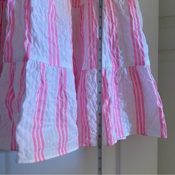 Lilly Pulitzer Jenette Halter Midi Dress Havana Pink Stripes Seersucker Size 10 - Picture 8 of 16
